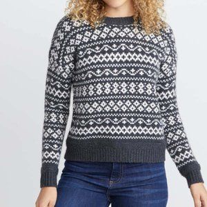 Marine Layer Jill Fair Isle Crew Neck Wool Blend Sweater S